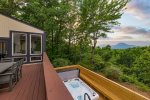 Back Deck with Gas Grill, Outdoor Dining Table & Great Views of Mt. Yonah